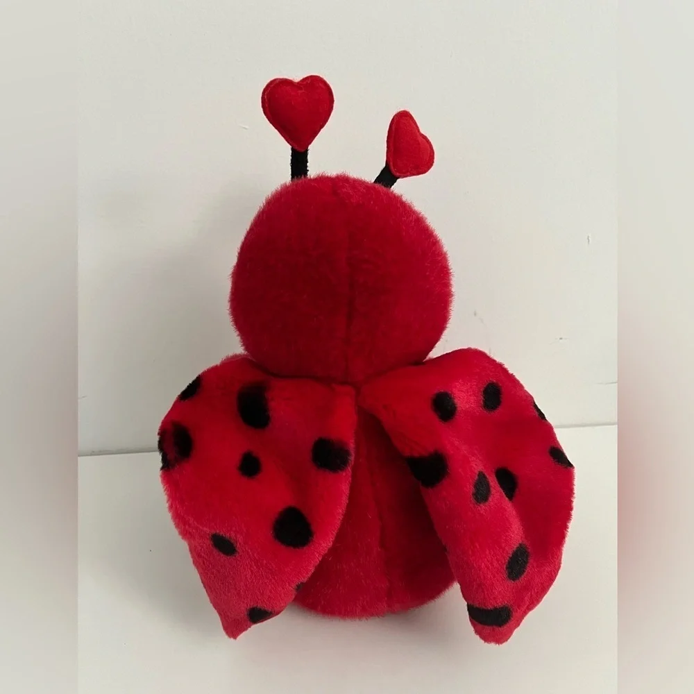 Russ Berrie “Bugsly” Red Ladybug Valentine Plush with Hearts